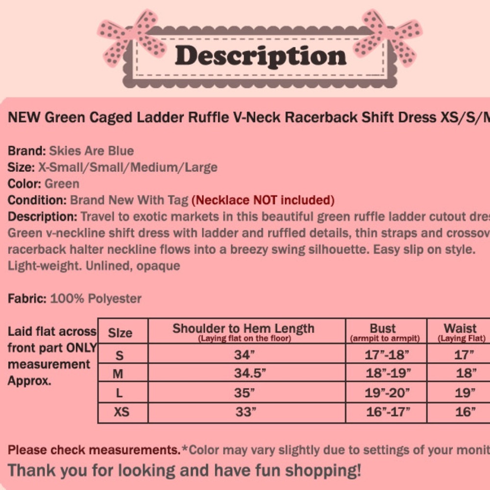 Green Caged Ruffle Racer Back Shift Dress - Picture 7 of 7